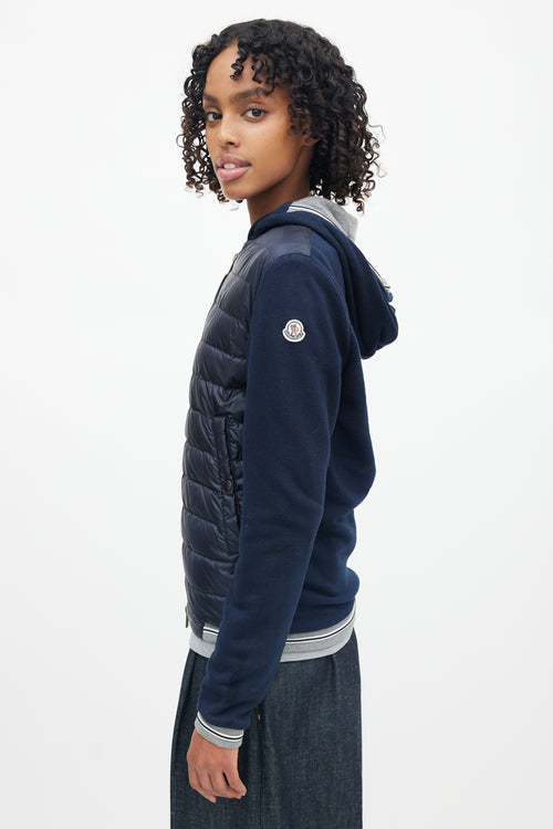 Moncler Navy Hooded Maglia Cardigan