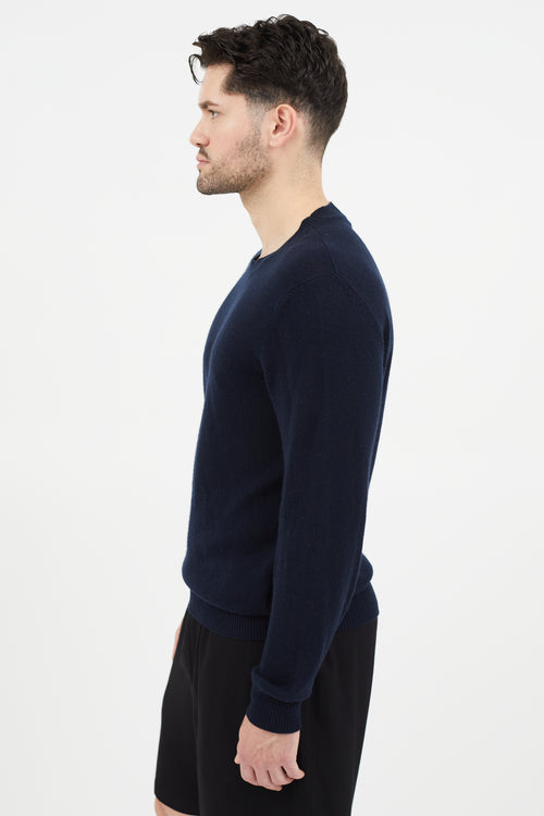 Moncler Navy Knit Cashmere Sweater