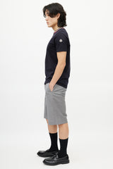 Moncler Navy & Multicolour Striped Collar T-Shirt