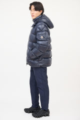 Moncler Navy Nylon Maya Short Down Jacket