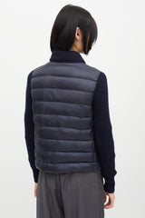Moncler Navy Puffer & Knit Maglione Tricot Jacket
