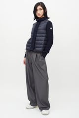 Moncler Navy Puffer & Knit Maglione Tricot Jacket
