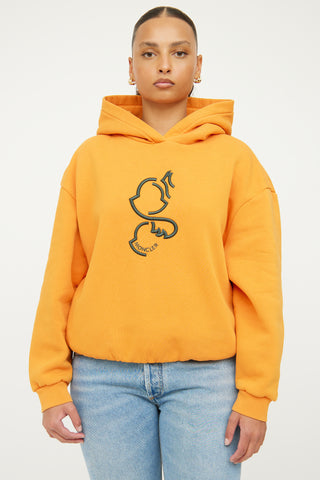 Moncler Orange Logo Long Sleeve Hoodie