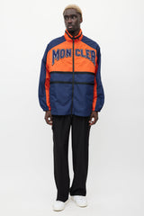 Moncler Orange & Navy Copernicus Logo Jacket