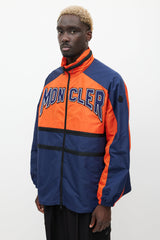 Moncler Orange & Navy Copernicus Logo Jacket
