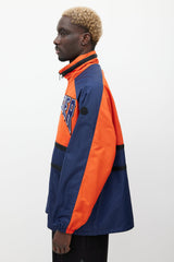 Moncler Orange & Navy Copernicus Logo Jacket