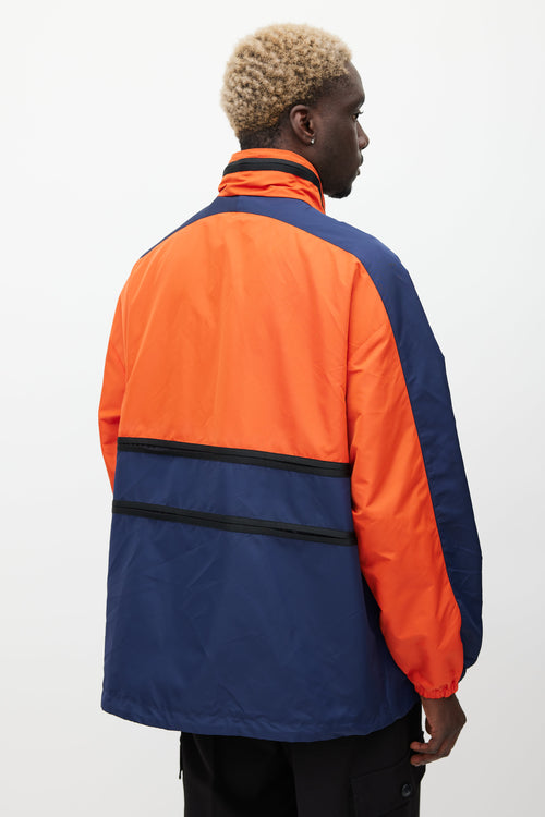 Moncler Orange & Navy Copernicus Logo Jacket