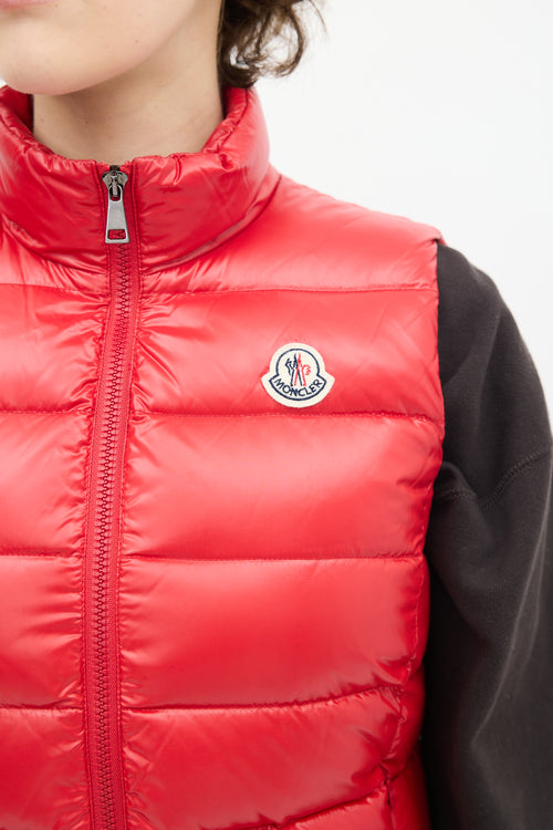 Moncler Red Ghany Down Puffer Vest