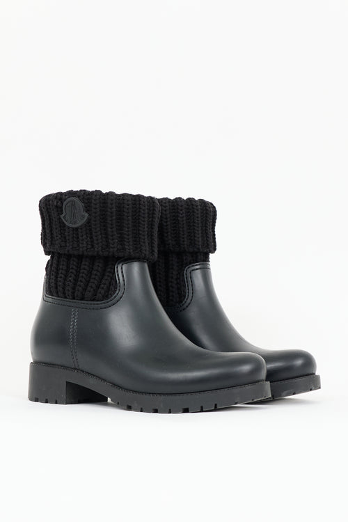 Moncler Rubber & Knit Ginette Boot