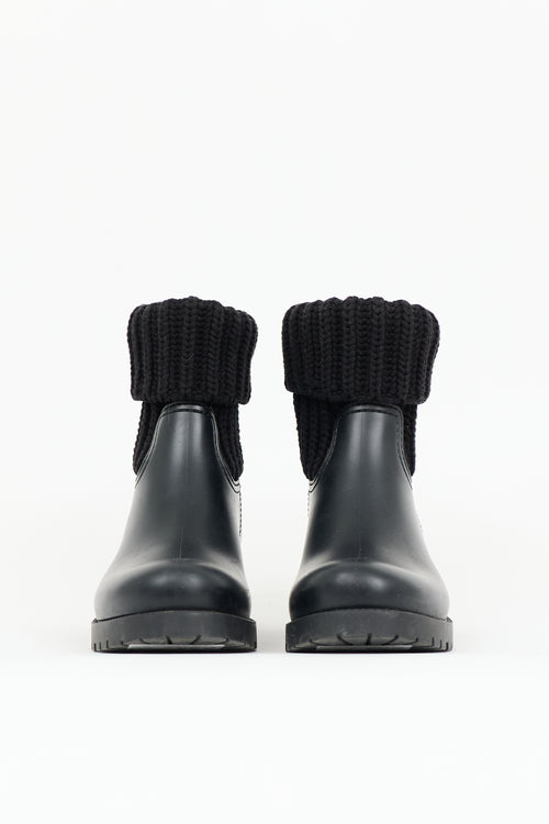 Moncler Rubber & Knit Ginette Boot