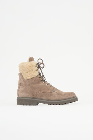 Moncler Suede & Shearling Patty Boot