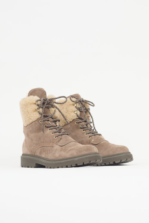 Moncler Suede & Shearling Patty Boot