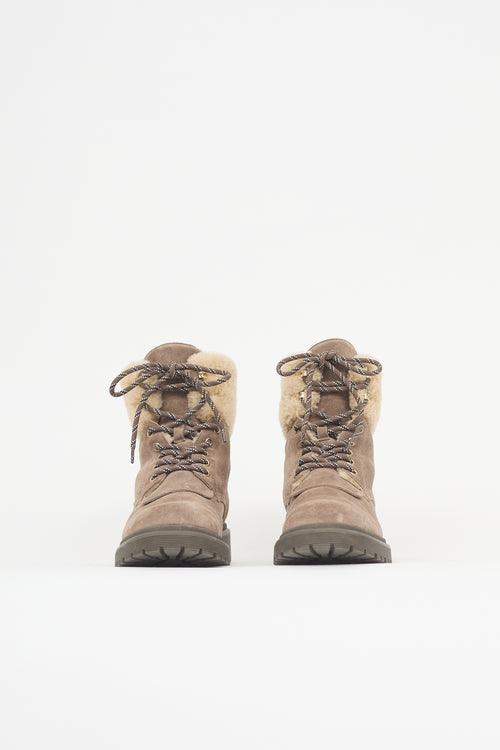 Moncler Suede & Shearling Patty Boot