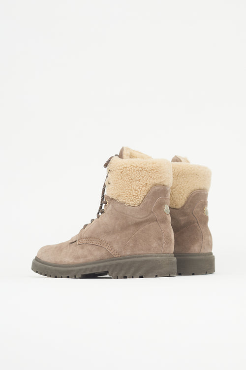 Moncler Suede & Shearling Patty Boot