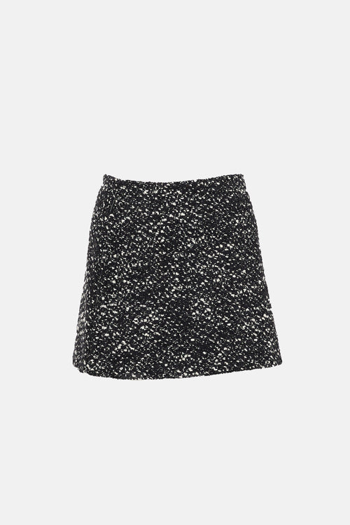 Moncler Tweed Mini Wrap Skirt