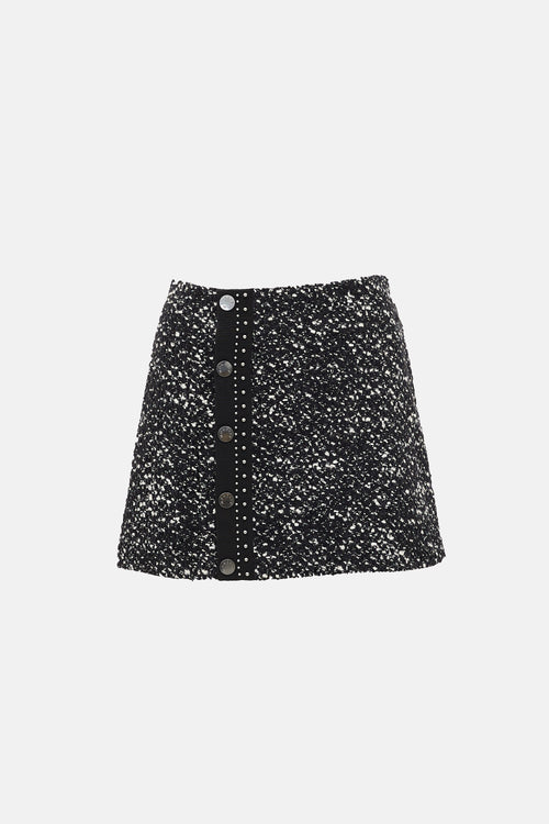 Moncler Tweed Mini Wrap Skirt