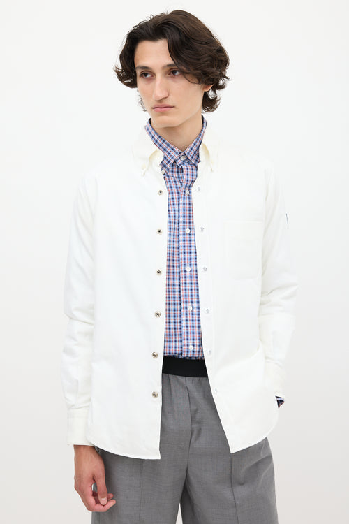 Moncler White Cotton Padded Shirt Jacket