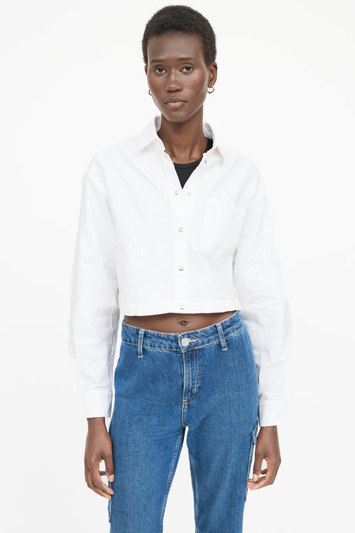 Moncler Cropped Button Up Top