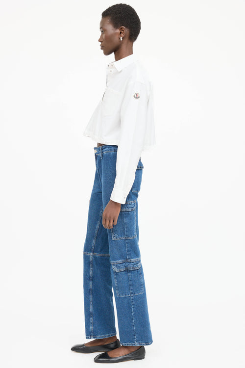 Moncler Cropped Button Up Top