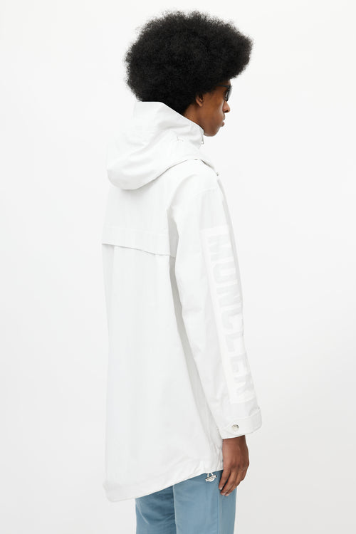 Moncler White Hooded Logo Jacket