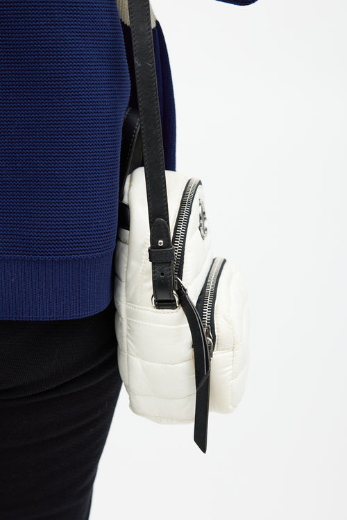 Moncler White Kilia Small Quilted Backpack