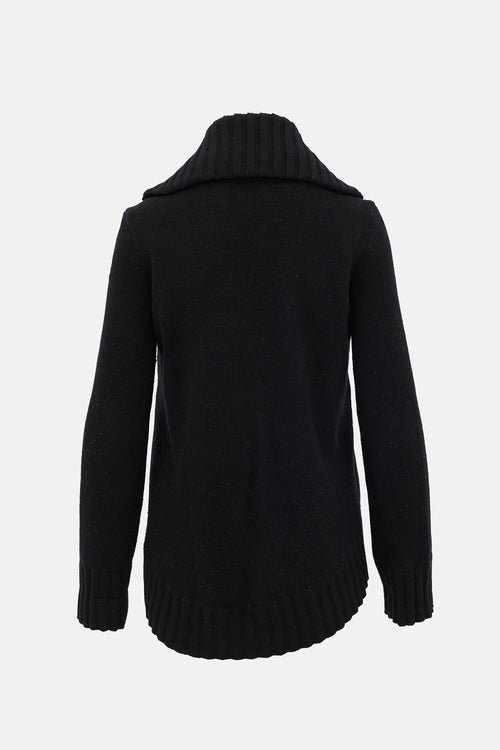 Moncler Wool Padded Zip-Up Cardigan