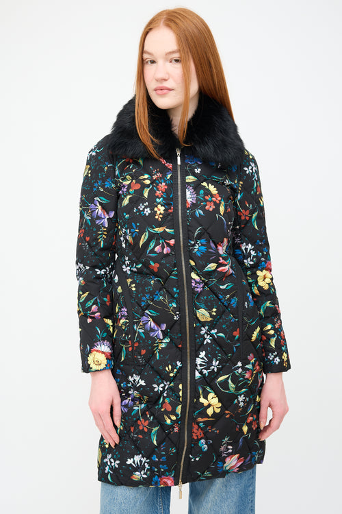 Moncler X Erdem Black & Multi Floral Coat