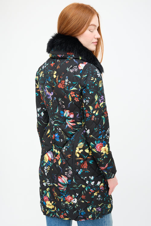 Moncler X Erdem Black & Multi Floral Coat