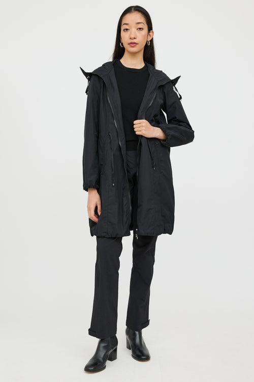 Moncler Black Neombre Hooded Nylon Coat