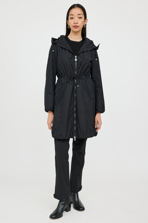 Moncler Black Neombre Hooded Nylon Coat