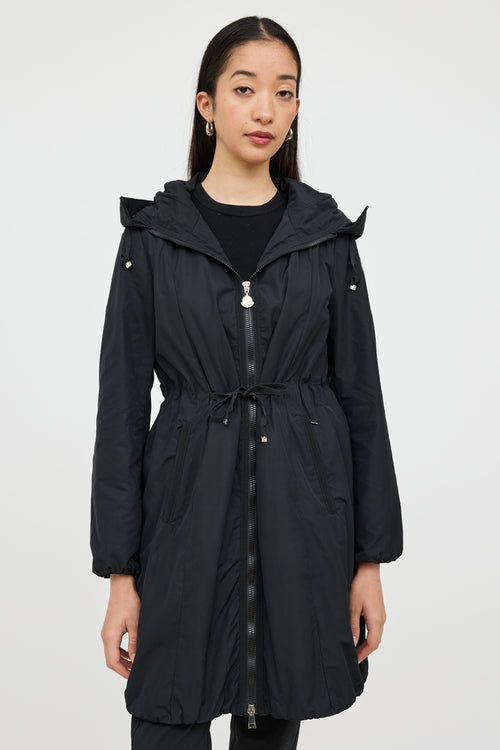 Moncler Black Neombre Hooded Nylon Coat