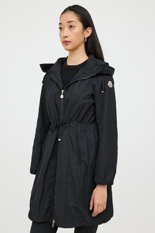 Moncler Black Neombre Hooded Nylon Coat