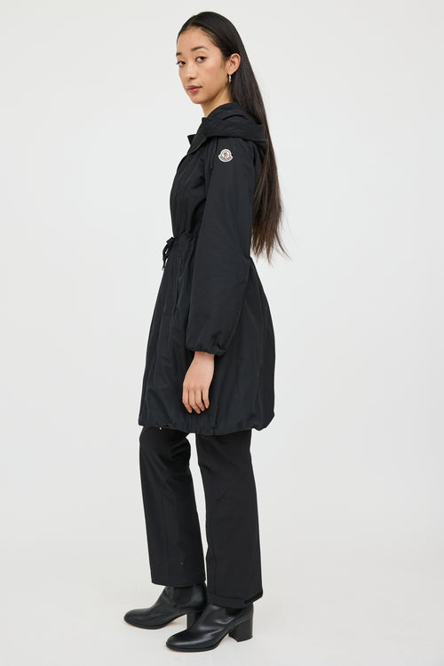 Moncler Black Neombre Hooded Nylon Coat
