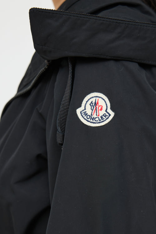 Moncler Black Neombre Hooded Nylon Coat