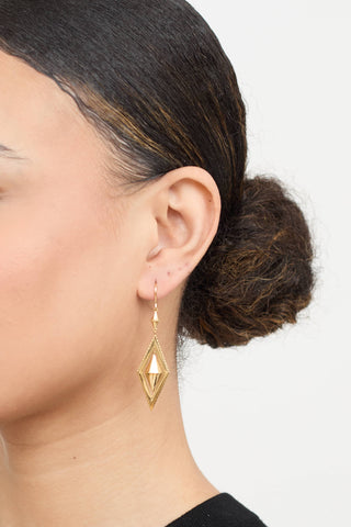 Fine Jewelry 18K Yellow Gold Diamond Drop Earrings