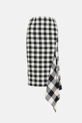 Monse Checkered Asymmetrical Midi Skirt