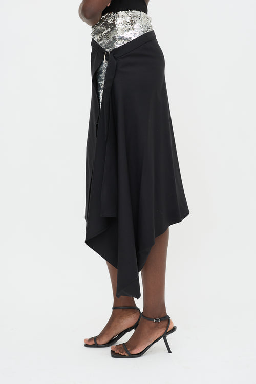Monse Sequin & Twill Hybrid Skirt