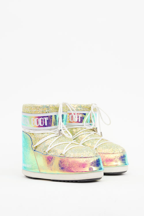 Moon Boot Iridescent Sequin Short Boot