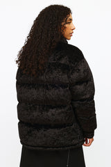 Moose Knuckles Black Velvet Puffer Jacket