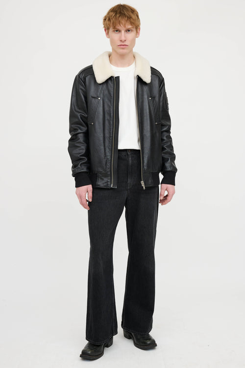 Moose Knuckles Leather Shearling Jacket