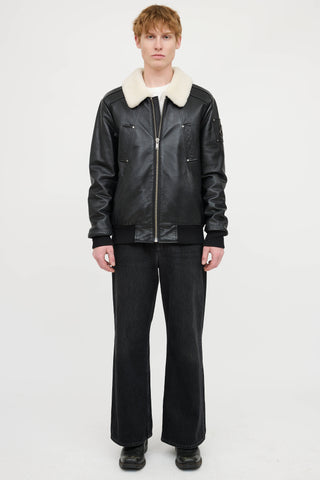 Moose Knuckles Leather Shearling Jacket