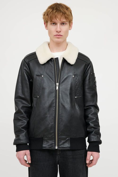 Moose Knuckles Leather Shearling Jacket