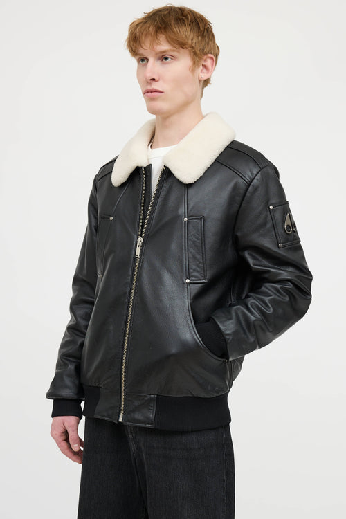 Moose Knuckles Leather Shearling Jacket