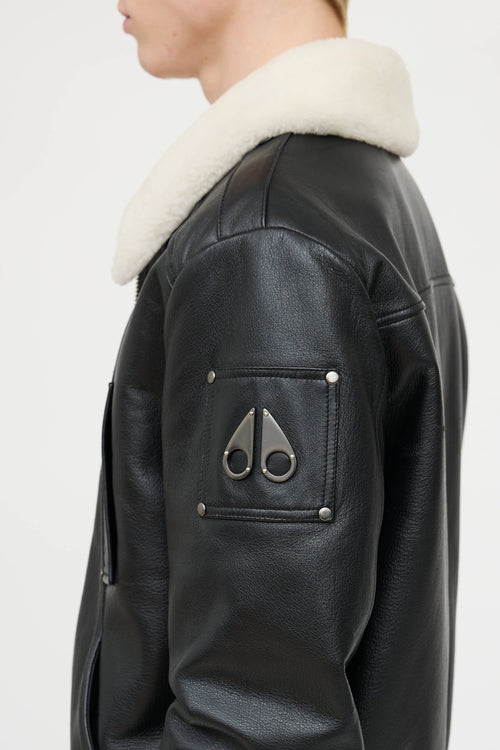 Moose Knuckles Leather Shearling Jacket