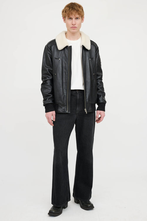 Moose Knuckles Leather Shearling Jacket
