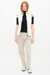 Moose Knuckles White Roswell Hybrid Down Puffer Vest
