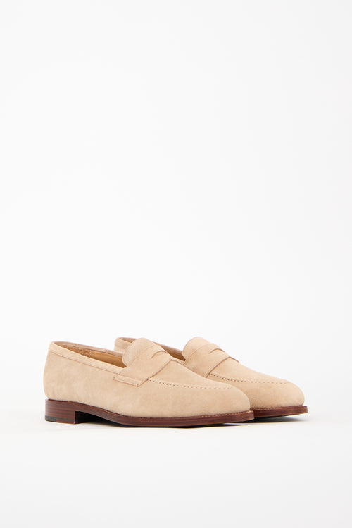 Morjas Beige Suede Penny Loafer