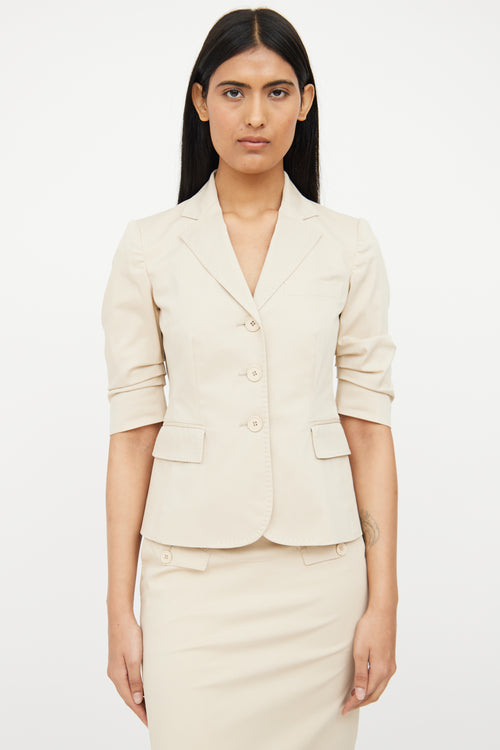 Moschino Beige Blazer & Pencil Skirt Set