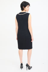 Moschino Black Boucle Chunky Chain Dress