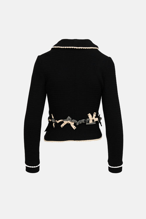 Moschino Double Breasted Embellished Knit Blazer